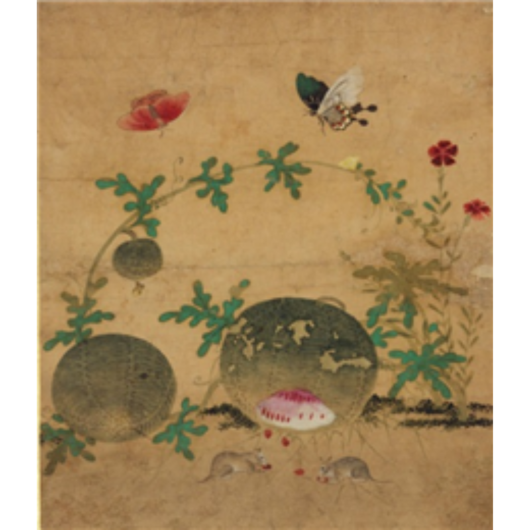 A close-up of a painting

Description automatically generated