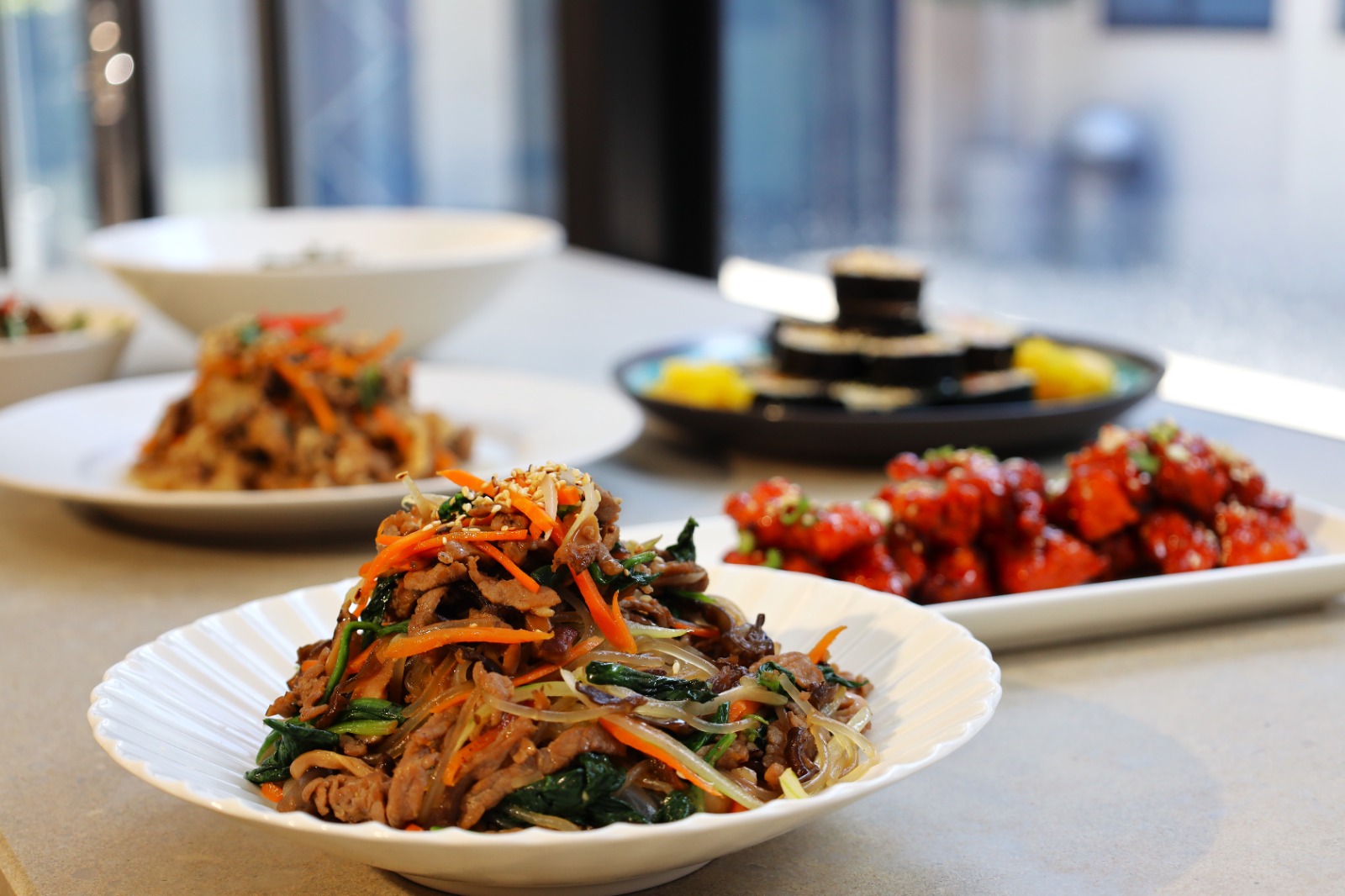 A plate of food on a table

Description automatically generated