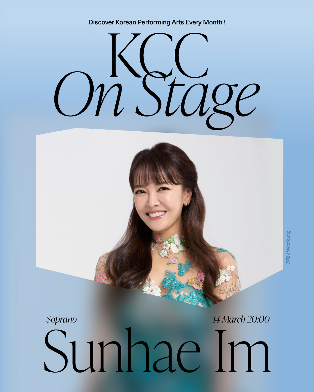 [KCC On Stage] Soprano Sunhae Im  vendredi 14 mars 2025 20:00 @ Centre Culturel Coréen  *Entrée gratuite / mais la réservation est obligatoire.&nbsp;(Les réservations ouvrent à 14h le 25 février via&nbsp;le lien)  ​  ​  ​  ​  KCC On Stage: Discover Korean Performing Arts Every Month at KCC!  ​  « Parmi les meilleurs acteurs-chanteurs que je connaisse. » - René Jacobs, chef d'orchestre  « Elle a une voix d'or. » - Philippe Herreweghe, chef d'orchestre  « Une soprano splendidement brillante. » - The New York Times  ​  Dotée d'une voix envoûtante et d'une présence scénique irrésistible, Sunhae Im est aujourd'hui l'une des plus grandes artistes au monde dans son répertoire. Elle s'est produite avec les plus grands chefs d'orchestre, interprètes et compagnies d'opéra de notre époque.  Sunhae Im est née en Corée et a étudié avec No-kyung Park à l'Université nationale de Séoul avant de poursuivre sa formation avec Roland Hermann à la Hochschule für Musik Karlsruhe. Elle fait des débuts remarqués en concert avec Philippe Herreweghe en 1999, puis à l'opéra à l'Opéra de Francfort en 2000. La même année, elle est reconnue comme finaliste du prestigieux Concours Reine Elisabeth à Bruxelles, en Belgique. De 2001 à 2003, elle a été membre de l'Opéra d'État de Hanovre. Aujourd'hui basée à Berlin, elle mène une carrière internationale en tant que chanteuse indépendante, se produisant sur les scènes les plus prestigieuses du monde.  ​  *Les programmes et informations complémentaires seront mis à jour prochainement.