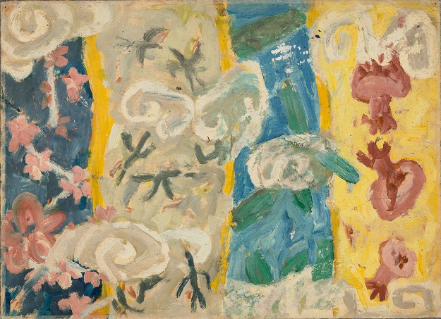 A painting of flowers and leaves

AI-generated content may be incorrect.