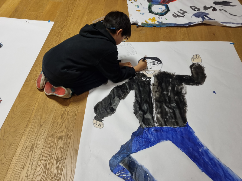 Participants drawing during the workshop