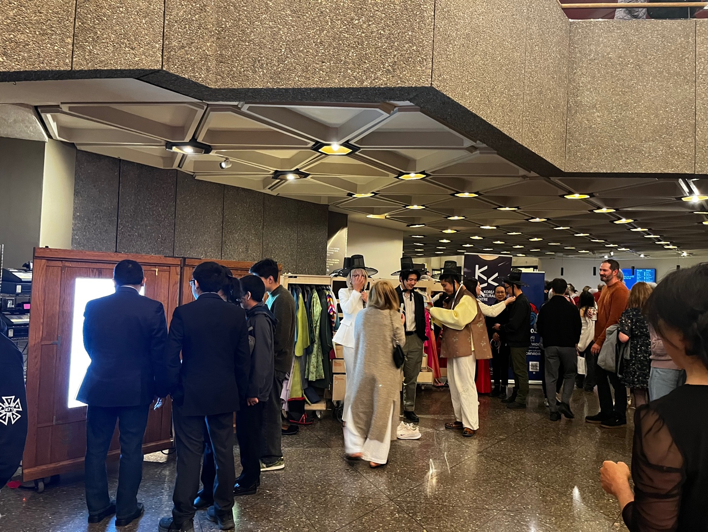 attendees at the Korean booth