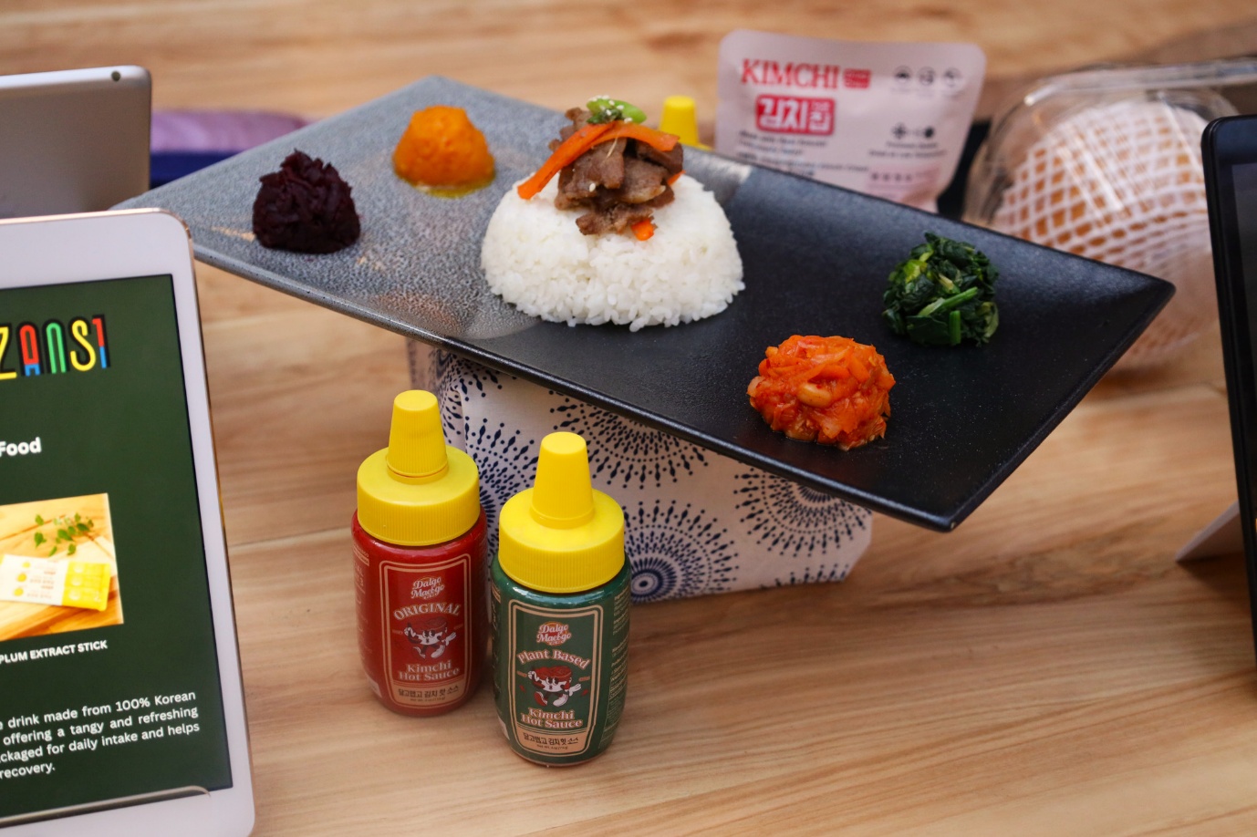 Food on a plate with sauces on it

AI-generated content may be incorrect.