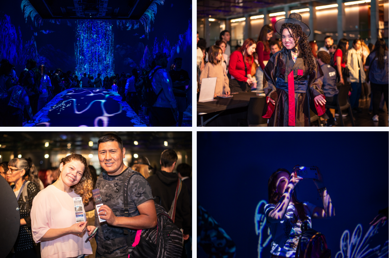 한복을 입고 한국문화를 즐기는 사람들